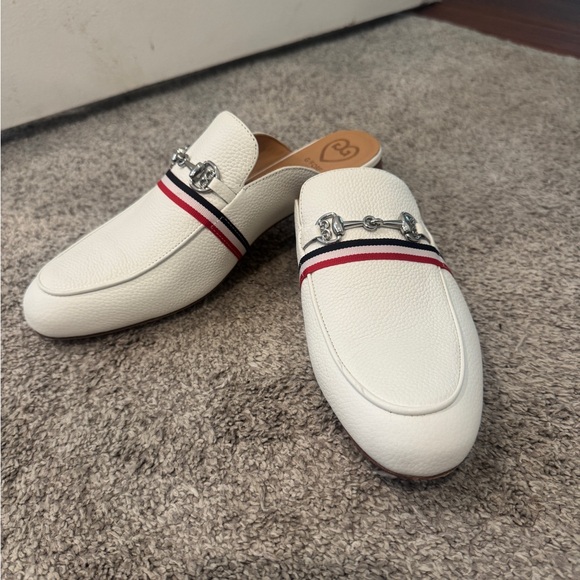 G/FORE White Leather Mule Loafers w/ Chain Detail Size 9 - Picture 2 of 14